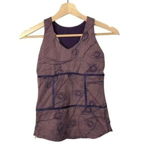 Lululemon Y2K Purple Feather Printed Racerback Athletic Tank Top 4